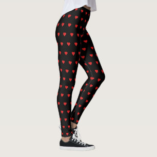Saint-Valentin Coeur rouge Leggings noirs