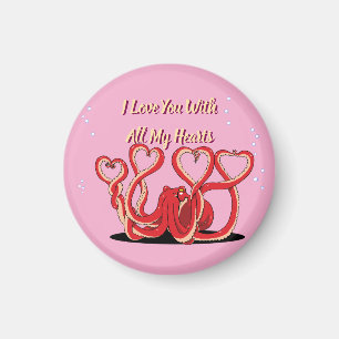 Saint Valentin Coeurs de poulpe Magnet