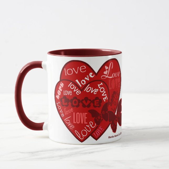 Saint-Valentin Coeurs & Love Mug (2) (Gauche)