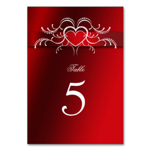 Saint Valentin, Coeurs, Mariage, Numéro de table