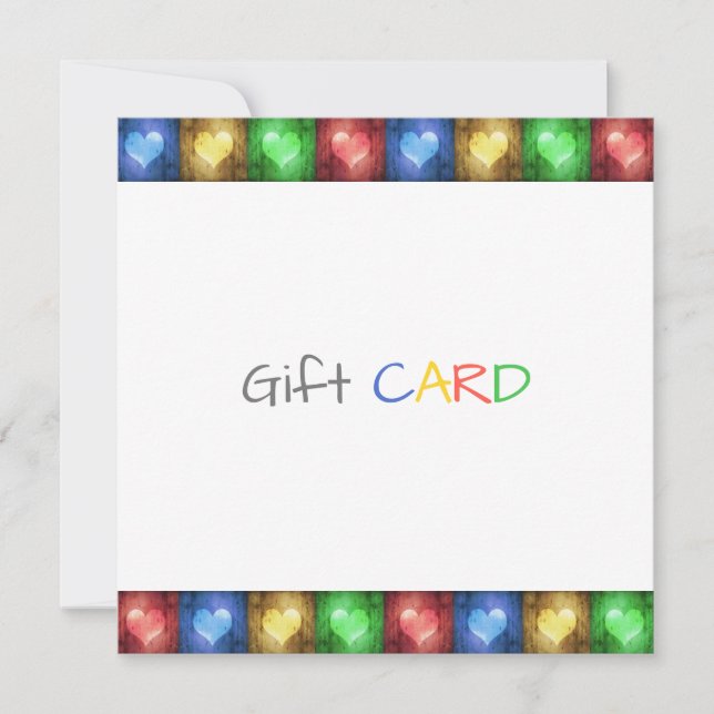 Saint Valentin Coeurs Rustiques Carte cadeau color (Devant)