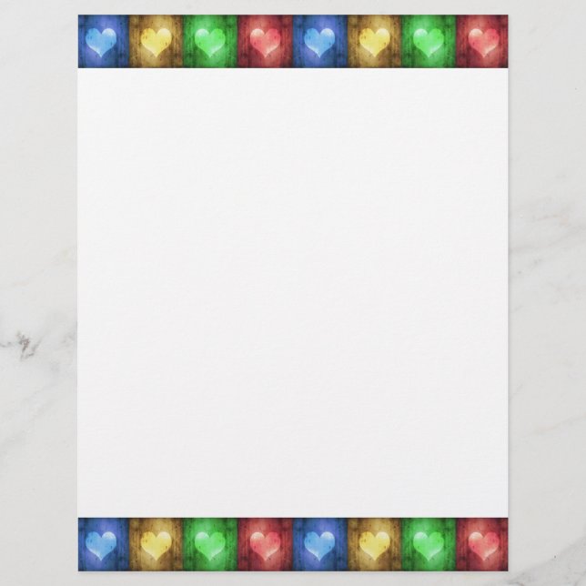 Saint Valentin coloré Coeurs rustiques Papeterie (Devant)