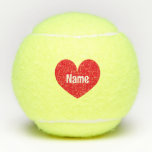 Saint Valentin coutume coeur rouge balle cadeau<br><div class="desc">Saint Valentin personnalisé coeur rouge cadeau de sport de balle de tennis. Personnalisez avec un nom personnalisé.</div>