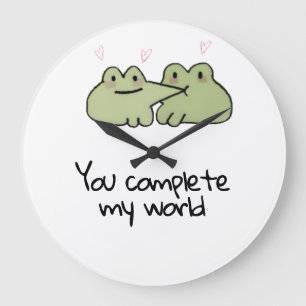 Saint Valentin Cute Frog Love Couple Wall Horloge
