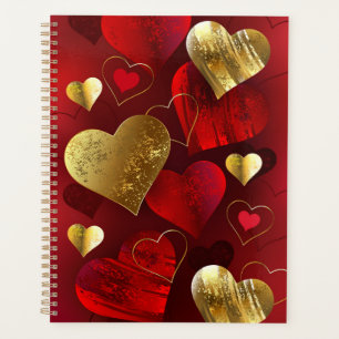 Saint-Valentin dorés et rouges