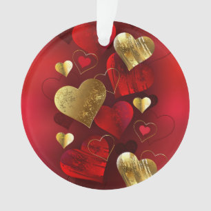Saint-Valentin dorés et rouges