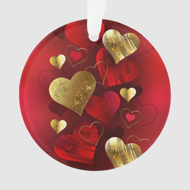 Saint-Valentin dorés et rouges (devant)