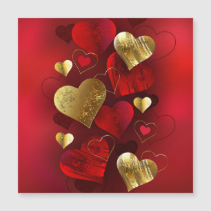 Saint-Valentin dorés et rouges