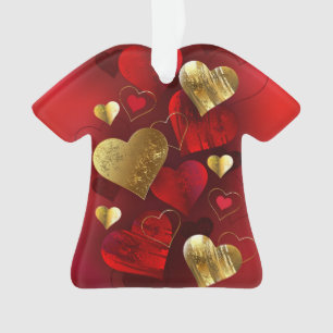 Saint-Valentin dorés et rouges