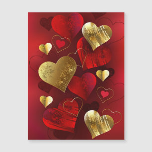 Saint-Valentin dorés et rouges