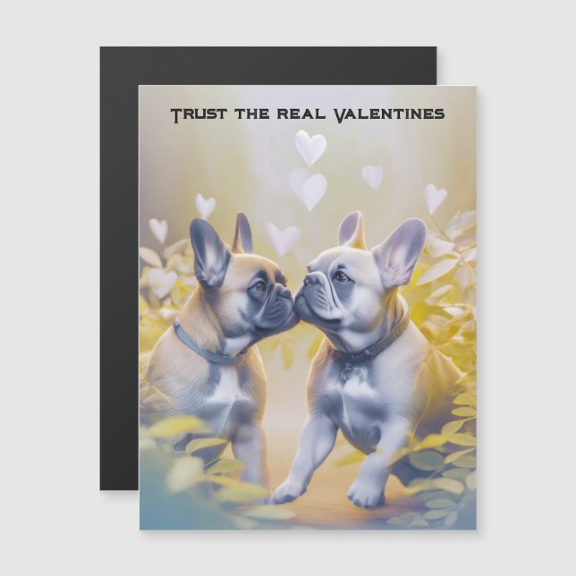 Saint Valentin drôle Amoureux de Bouledogues Franç (Devant / Derrière)