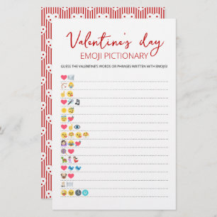Saint Valentin Emoji Pictionary jeu avec réponses