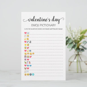 Saint Valentin Emoji Pictionary jeu avec réponses