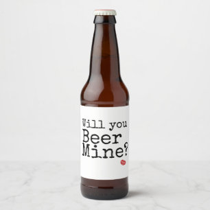 Saint-Valentin en cadeau étiquette de bière pour l