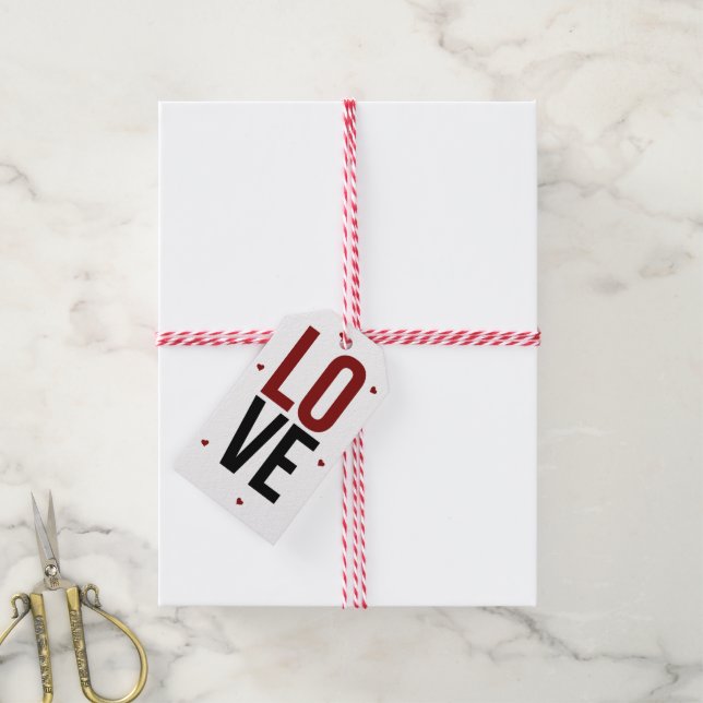 Saint Valentin, étiquettes cadeaux, amour, romanti (Avec de la ficelle)
