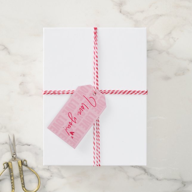 Saint Valentin, étiquettes cadeaux, amour, romanti (Avec de la ficelle)