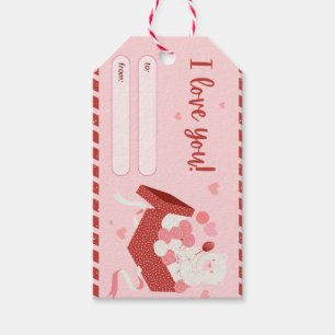 Saint Valentin, étiquettes cadeaux, amour, romanti
