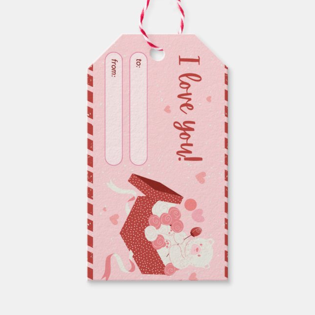 Saint Valentin, étiquettes cadeaux, amour, romanti (Devant)