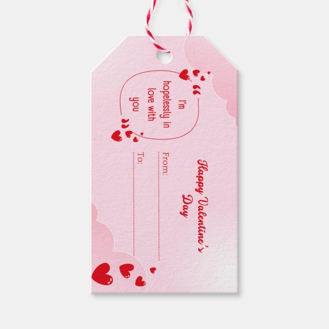 Saint Valentin, étiquettes cadeaux, amour, romanti (Devant)