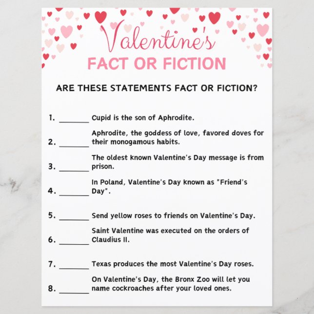 Saint Valentin Fact Ou jeu de fiction (Devant)