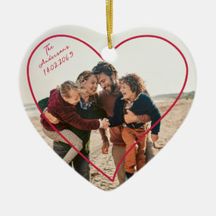 Saint Valentin Famille Photo Ornement de coeur