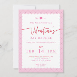 Saint Valentin Fête Invitation Journée Brunch