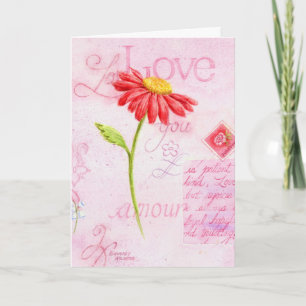Saint-Valentin, fête rouge avec carte d'amour