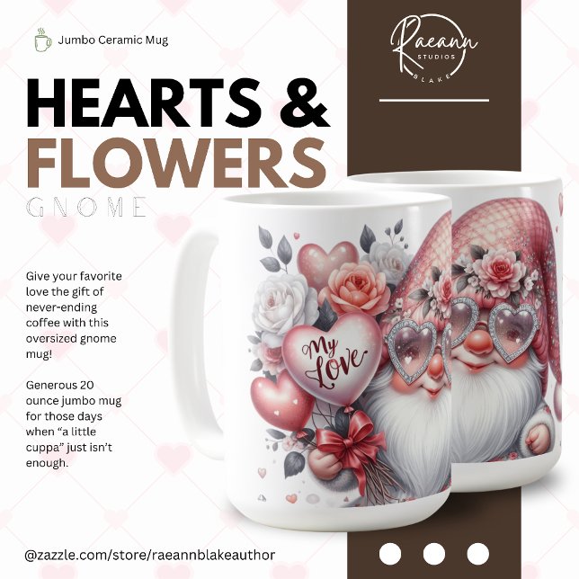 Saint Valentin Gnome Jumbo Mug (Créateur téléchargé)