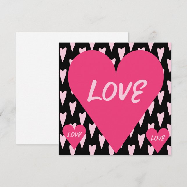Saint-Valentin Gros Cœurs Amour Rose (Devant / Derrière)