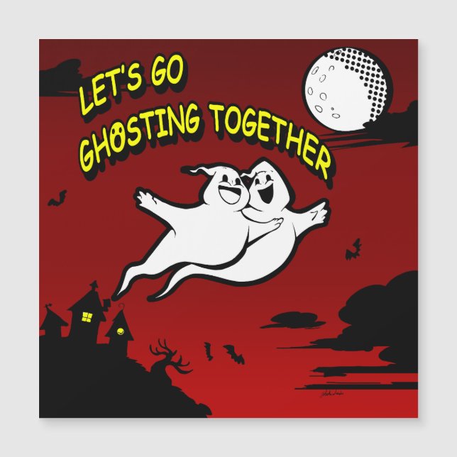 Saint Valentin Halloween Ghosting Carte magnétique (Devant)