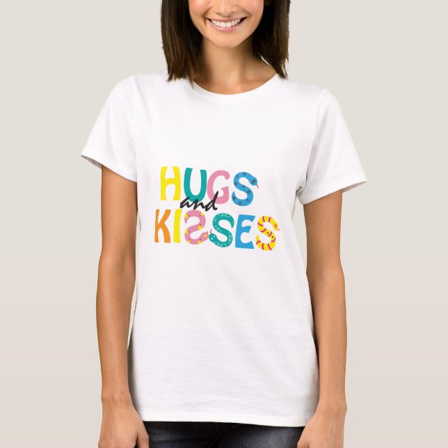 Saint Valentin Hugs & Bisses Snake Thème T-shirt (Devant)