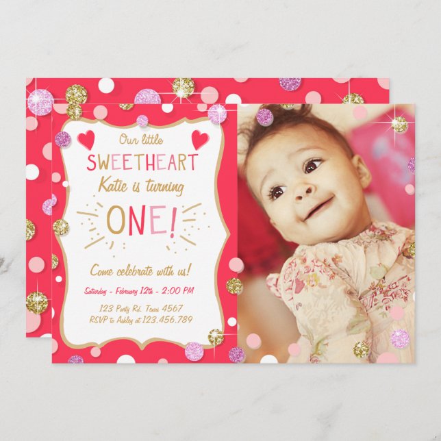 Saint Valentin Invitation Anniversaire Little Swee (Devant / Derrière)