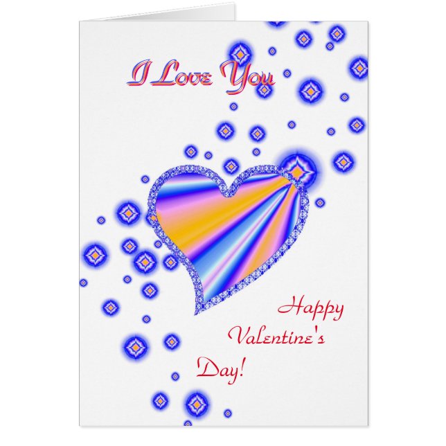 Saint Valentin, Je t'aime, Coeur arc-en-ciel (Devant)