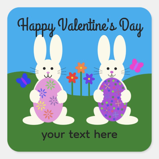 Saint Valentin Lapin de Pâques #7 Stickers (Devant)