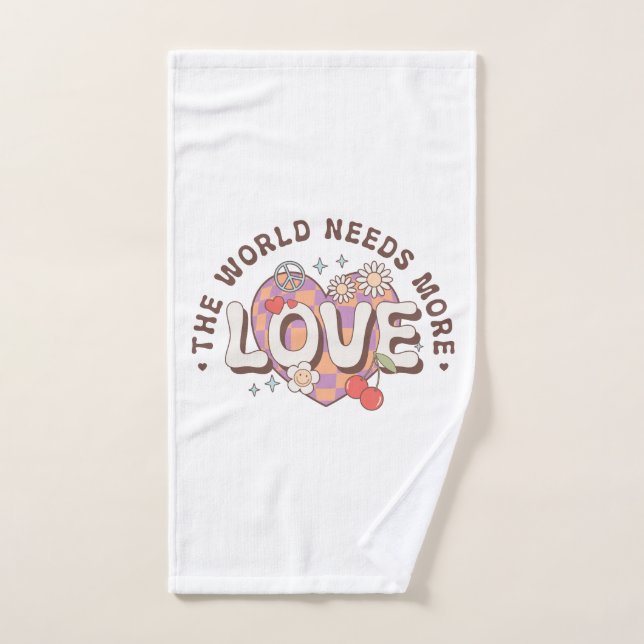 Saint-Valentin Le Monde a Besoin de Plus d'Amour (Serviette à main)