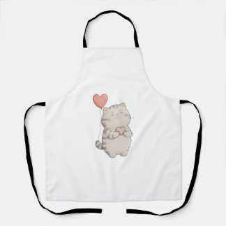 Saint-Valentin Love Cat All-Over Imprimer Tablier