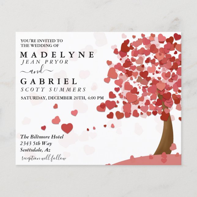 Saint Valentin Mariage Heart tree Budget (Devant)