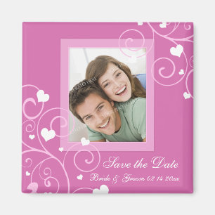 Saint Valentin Mariage Sauvez la Date Photo Magnet