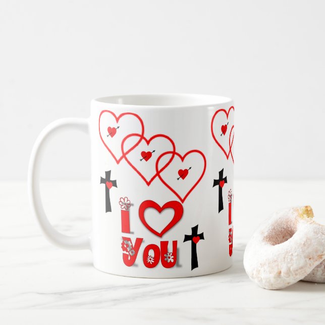 Saint Valentin Mug Mugs (Avec donut)