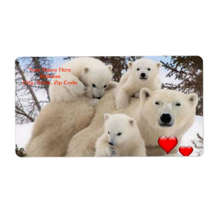 Saint Valentin Ours polaires Étiquette