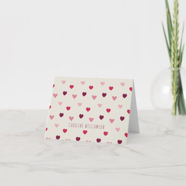 Saint-Valentin personnalisé Mini Cœurs Rose Rouge (Devant)