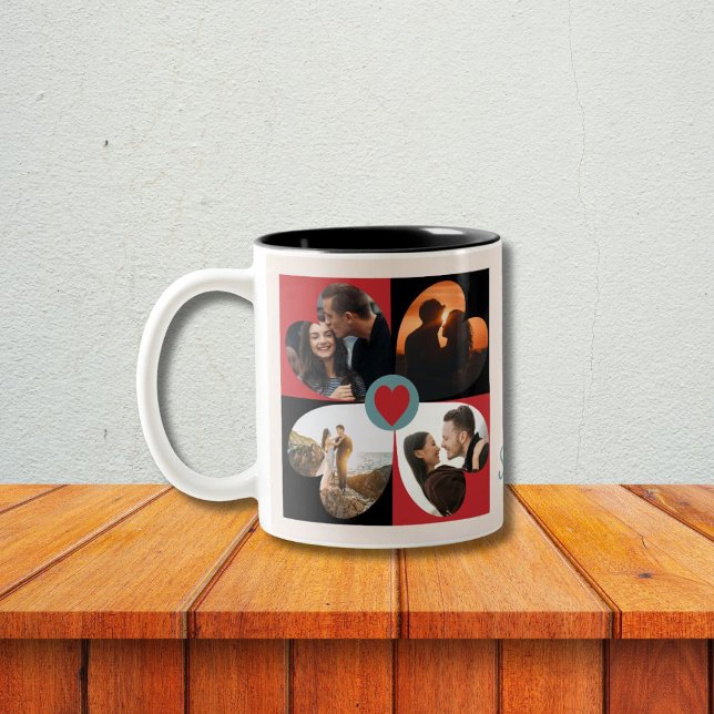 Saint Valentin photo collage Mug (Créateur téléchargé)
