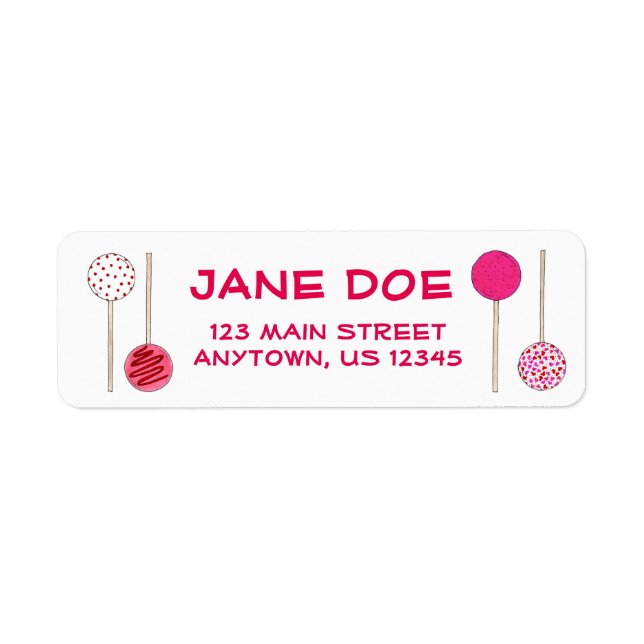 Saint Valentin Pink Cake Pop Pops Étiquettes de ad (Devant)