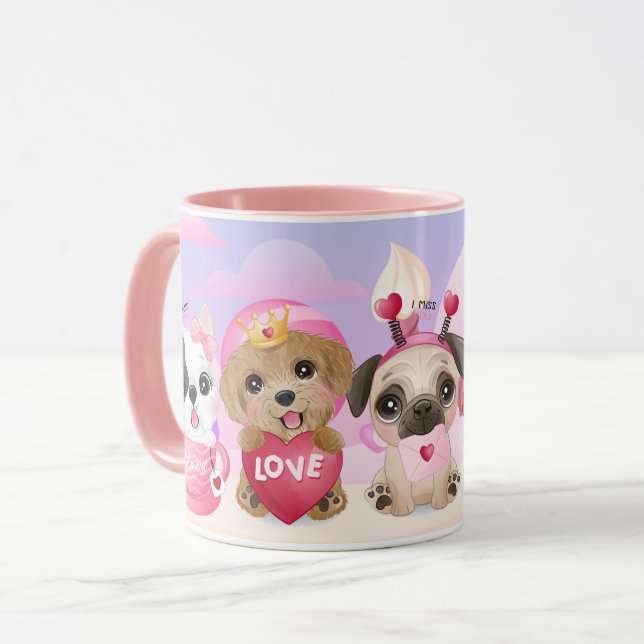 Saint Valentin Pups Mug (Devant gauche)