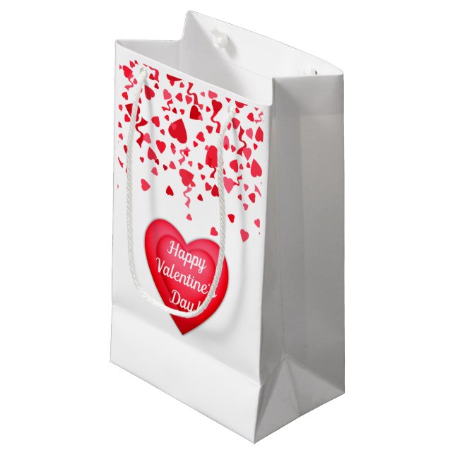 Saint Valentin Red Confetti Hearts Cadeaux Sacs ca (Devant Angle)