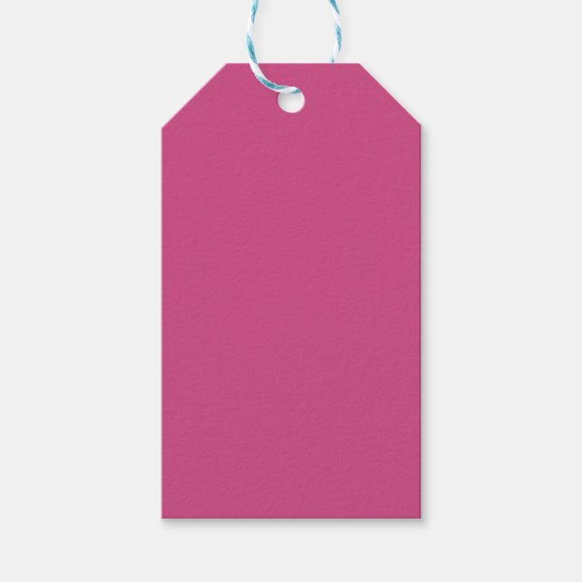 "Saint-Valentin Rose" Étiquette Cadeau Rose Uni (Devant)