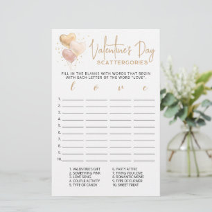 Saint Valentin Scattergories jeu modifiable