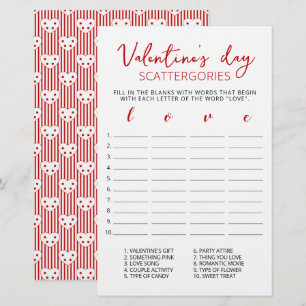 Saint Valentin Scattergories jeu modifiable