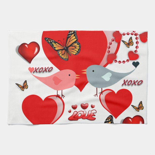 Saint Valentin Serviette de cuisine (Horizontal)