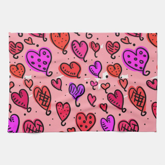 Saint Valentin Serviette de cuisine (Horizontal)